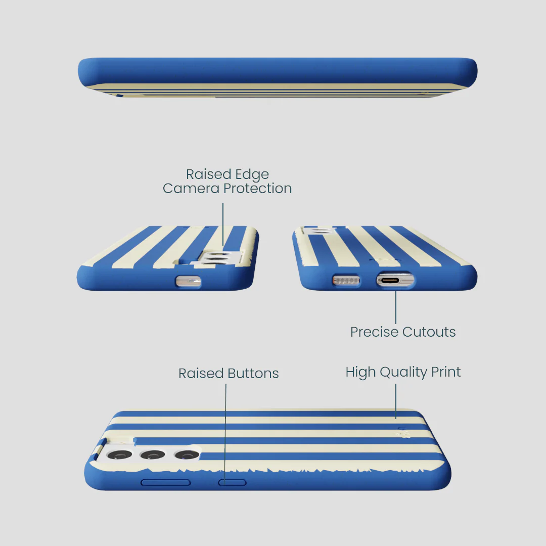 Electric Blue Butter Stripes Samsung Galaxy S21 Case - Image 3