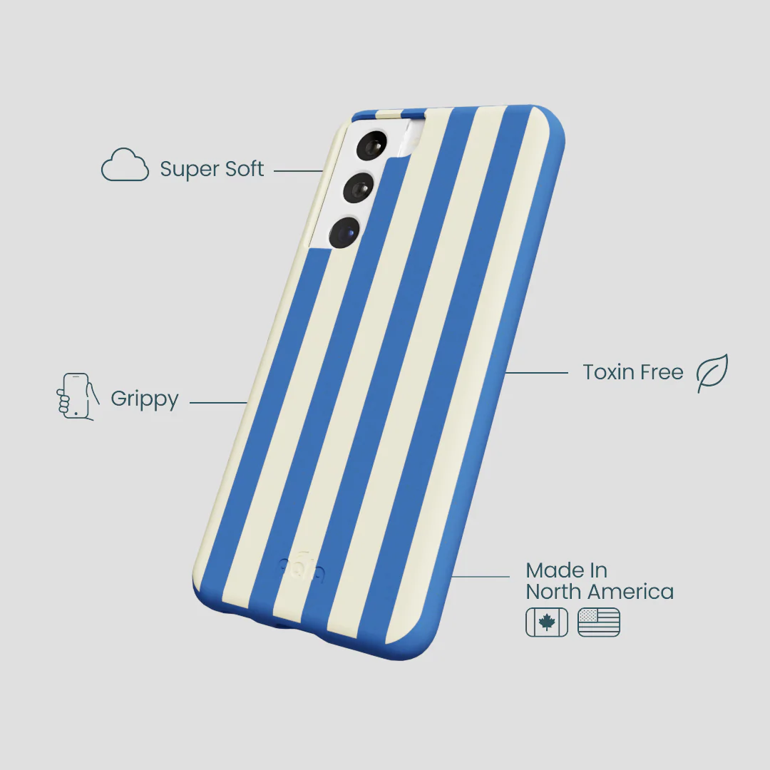 Electric Blue Butter Stripes Samsung Galaxy S21 Case - Image 4
