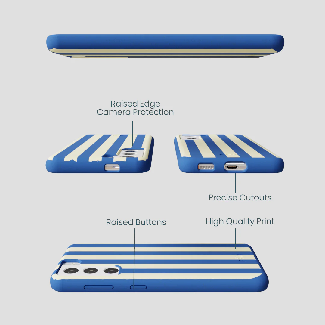Electric Blue Butter Stripes Samsung Galaxy S22 Case - Image 3