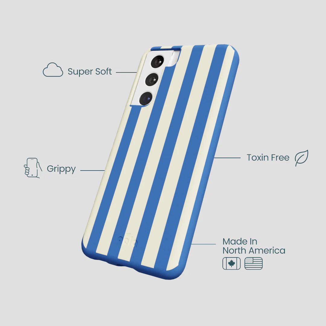 Electric Blue Butter Stripes Samsung Galaxy S22 Case - Image 4