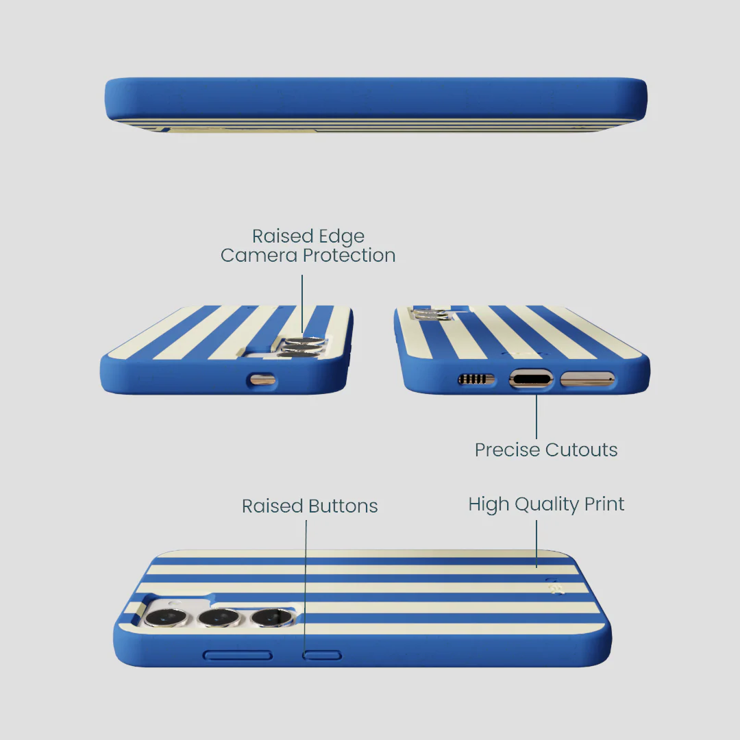 Electric Blue Butter Stripes Samsung Galaxy S23 Case - Image 3