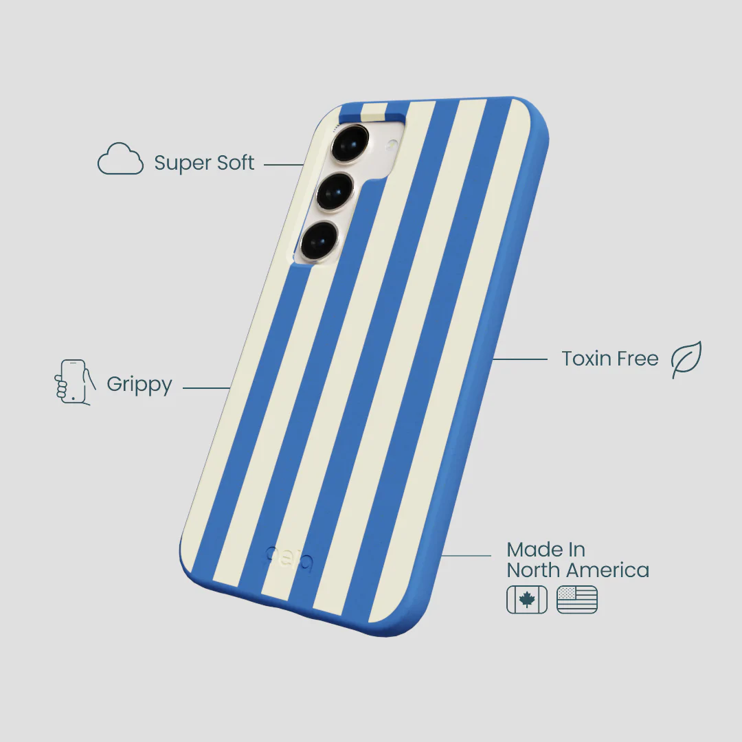 Electric Blue Butter Stripes Samsung Galaxy S23 Case - Image 4