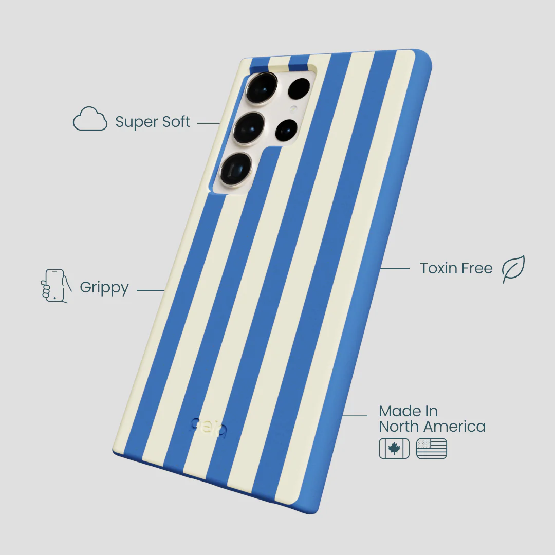 Electric Blue Butter Stripes Samsung Galaxy S24 Ultra Case - Image 4