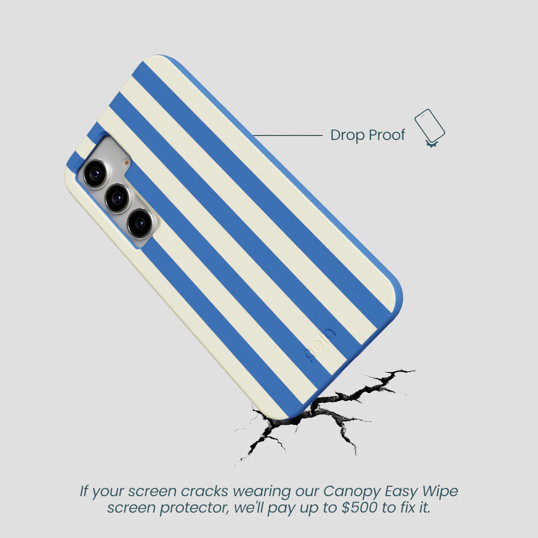Electric Blue Butter Stripes Samsung Galaxy S25 Case - Image 5