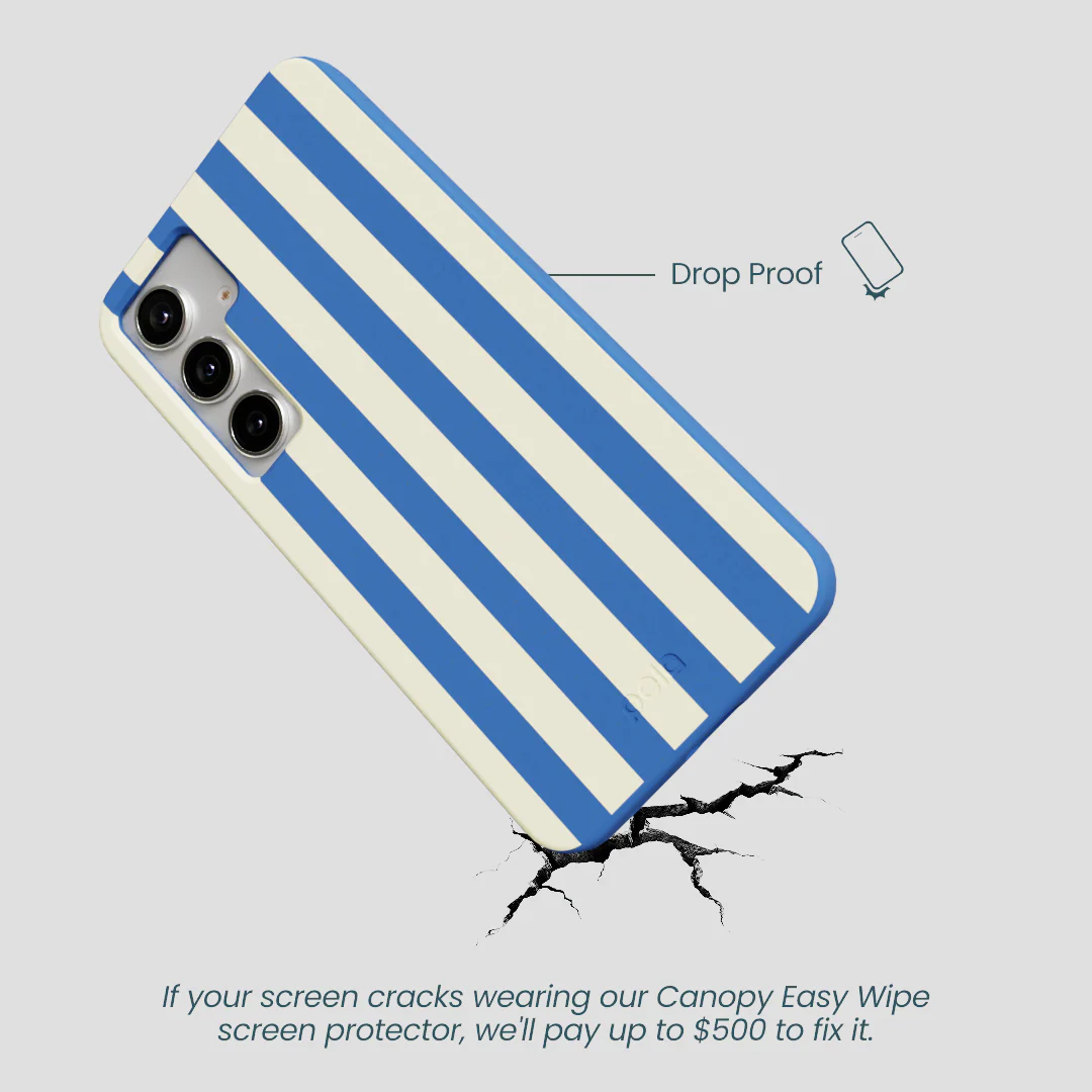 Electric Blue Butter Stripes Samsung Galaxy S25+(Plus) Case - Image 5