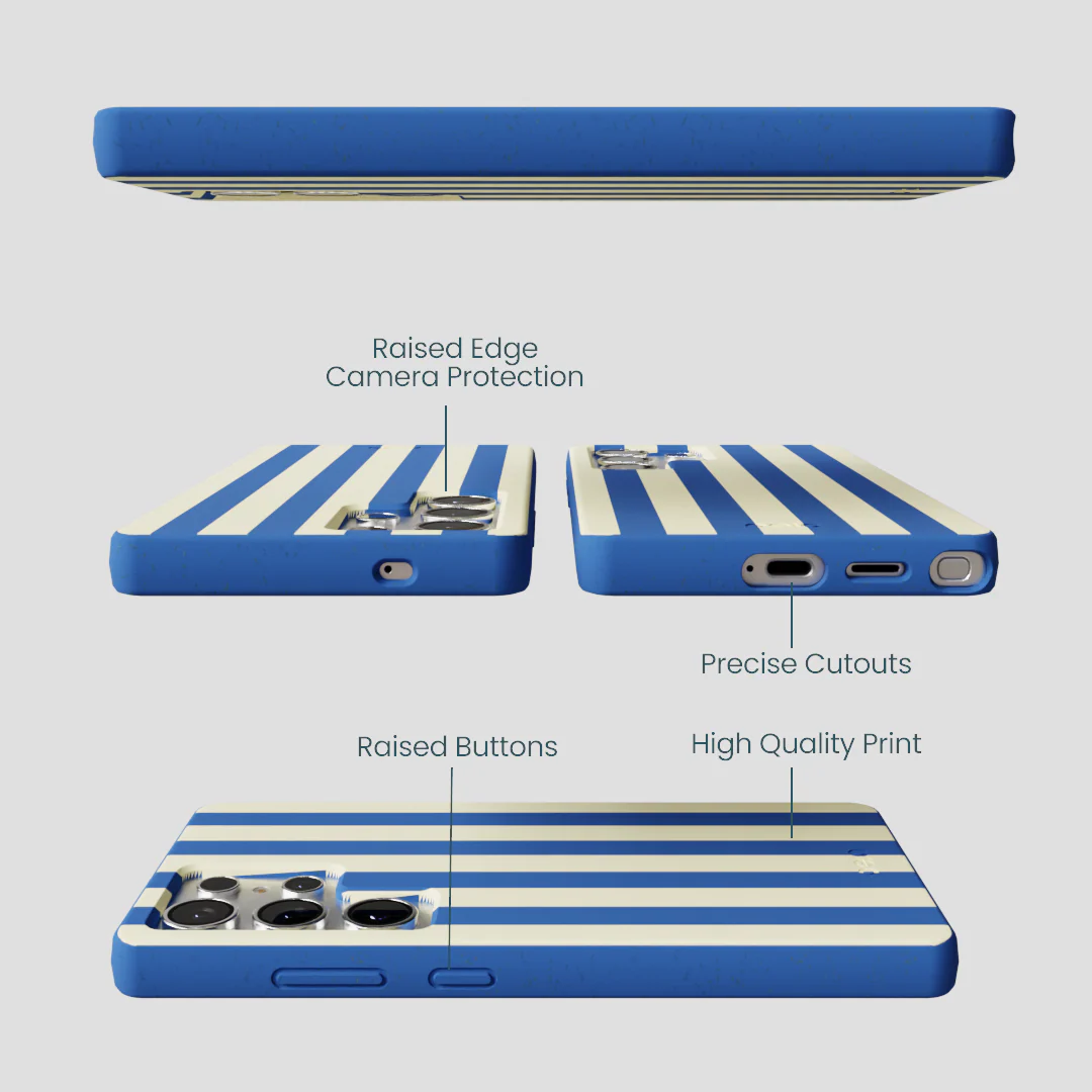 Electric Blue Butter Stripes Samsung Galaxy S25 Ultra Case - Image 3
