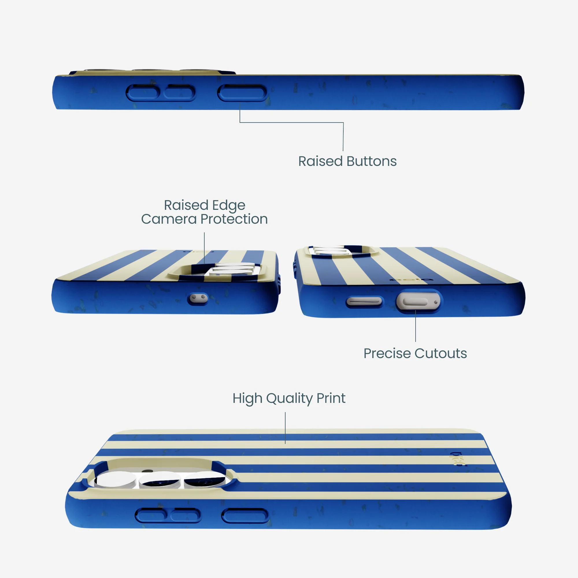 Electric Blue Butter Stripes Samsung Galaxy S26 Case - Image 3