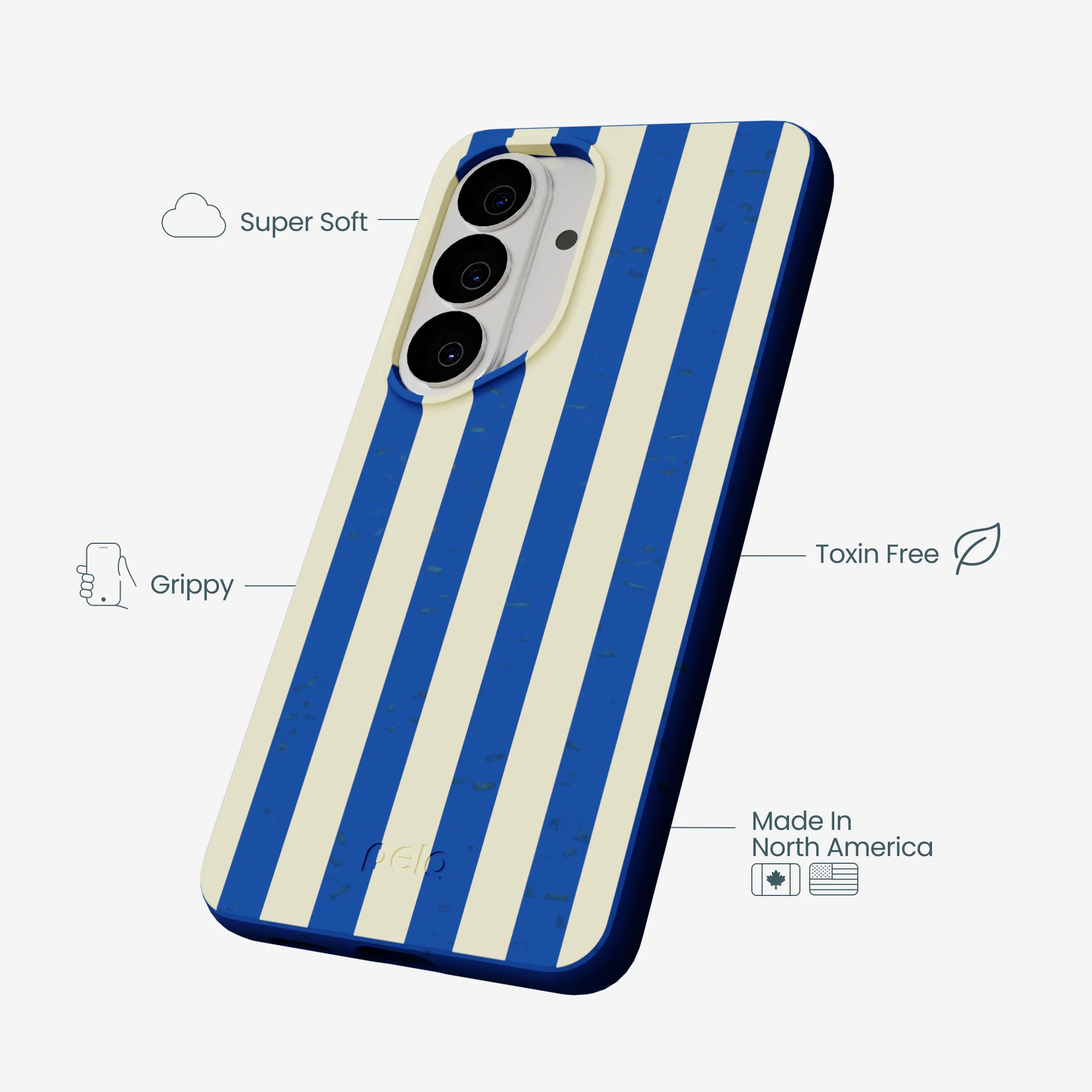 Electric Blue Butter Stripes Samsung Galaxy S26 Case - Image 4