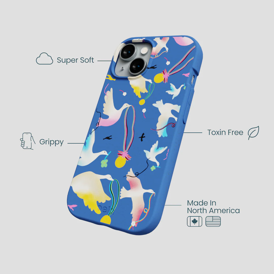 Electric Blue Calm Ascent iPhone 15 Case - Image 4