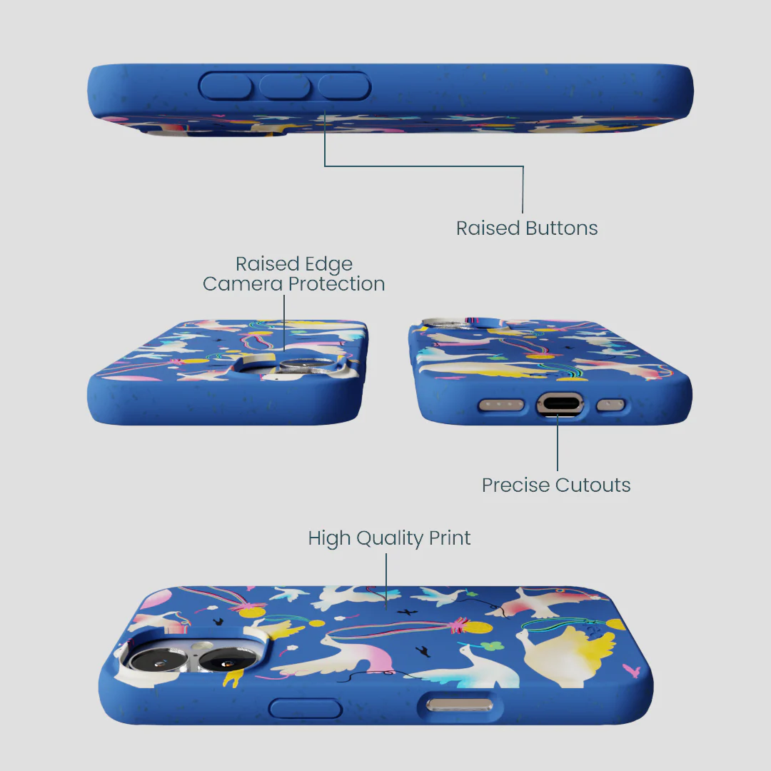 Electric Blue Calm Ascent iPhone 16 Case - Image 3