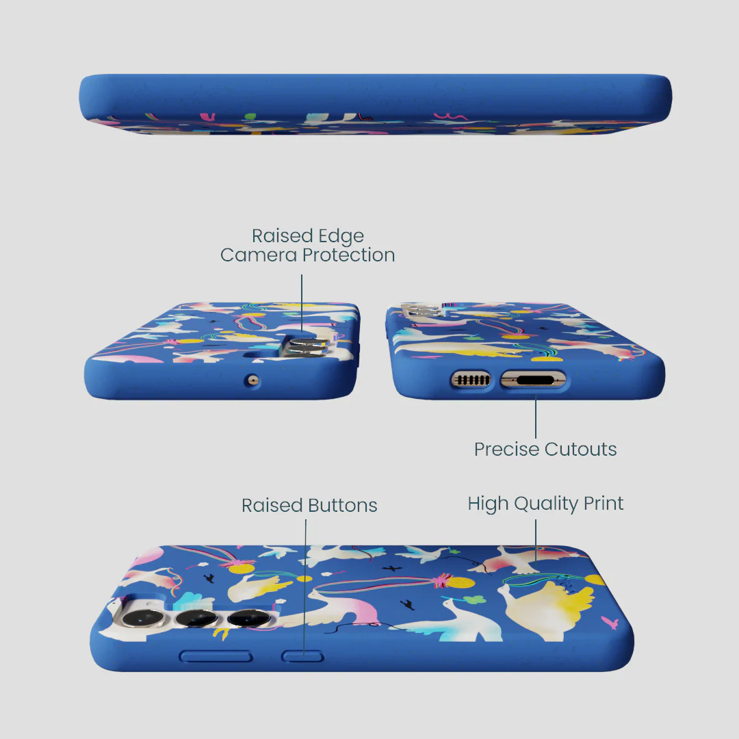 Electric Blue Calm Ascent Samsung Galaxy S23+(Plus) Case - Image 2