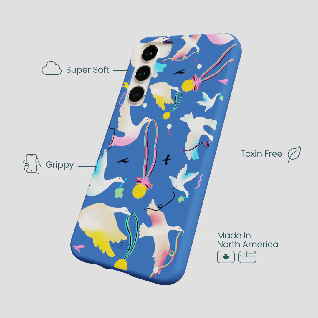 Electric Blue Calm Ascent Samsung Galaxy S23+(Plus) Case - Image 3
