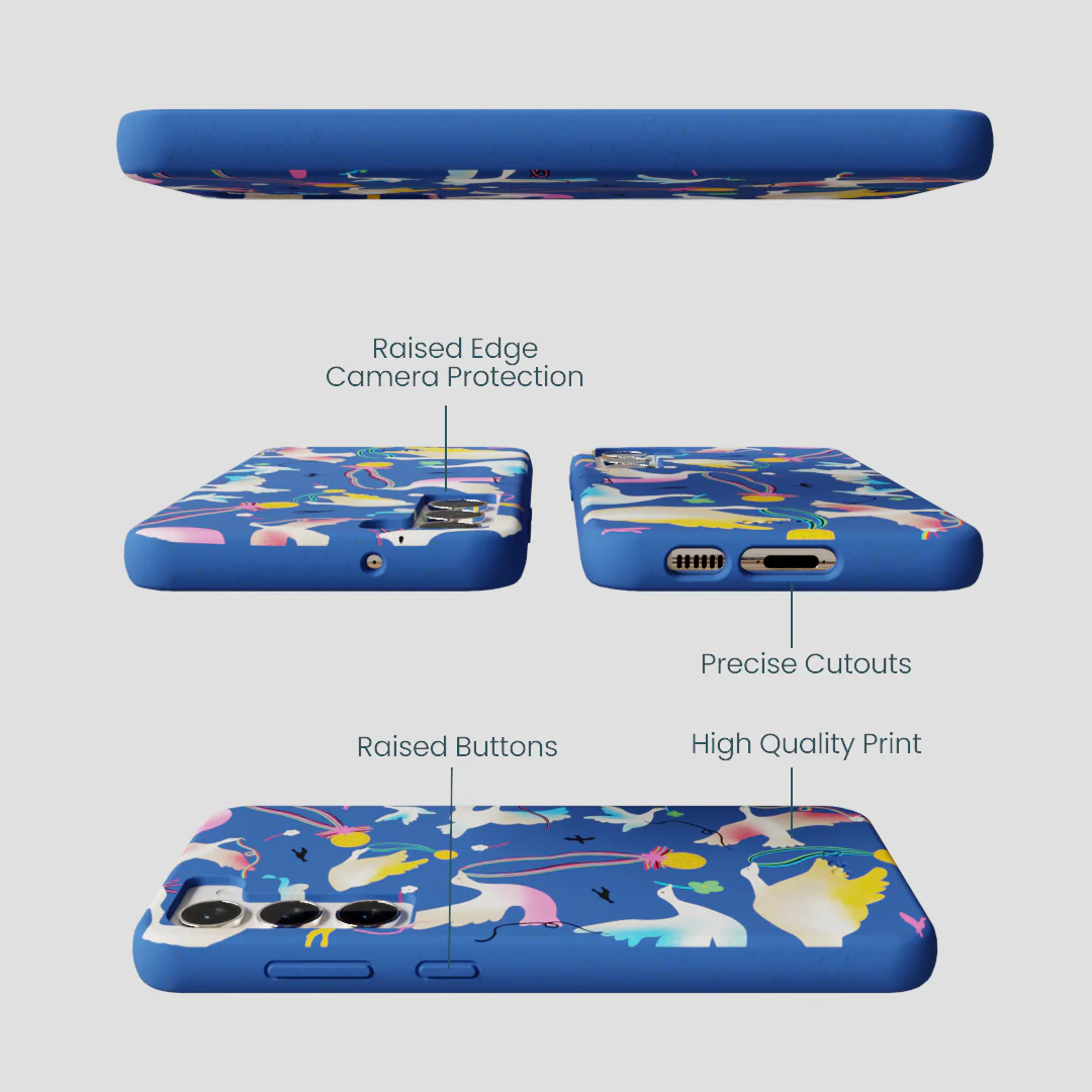 Electric Blue Calm Ascent Samsung Galaxy S24+(Plus) Case - Image 3