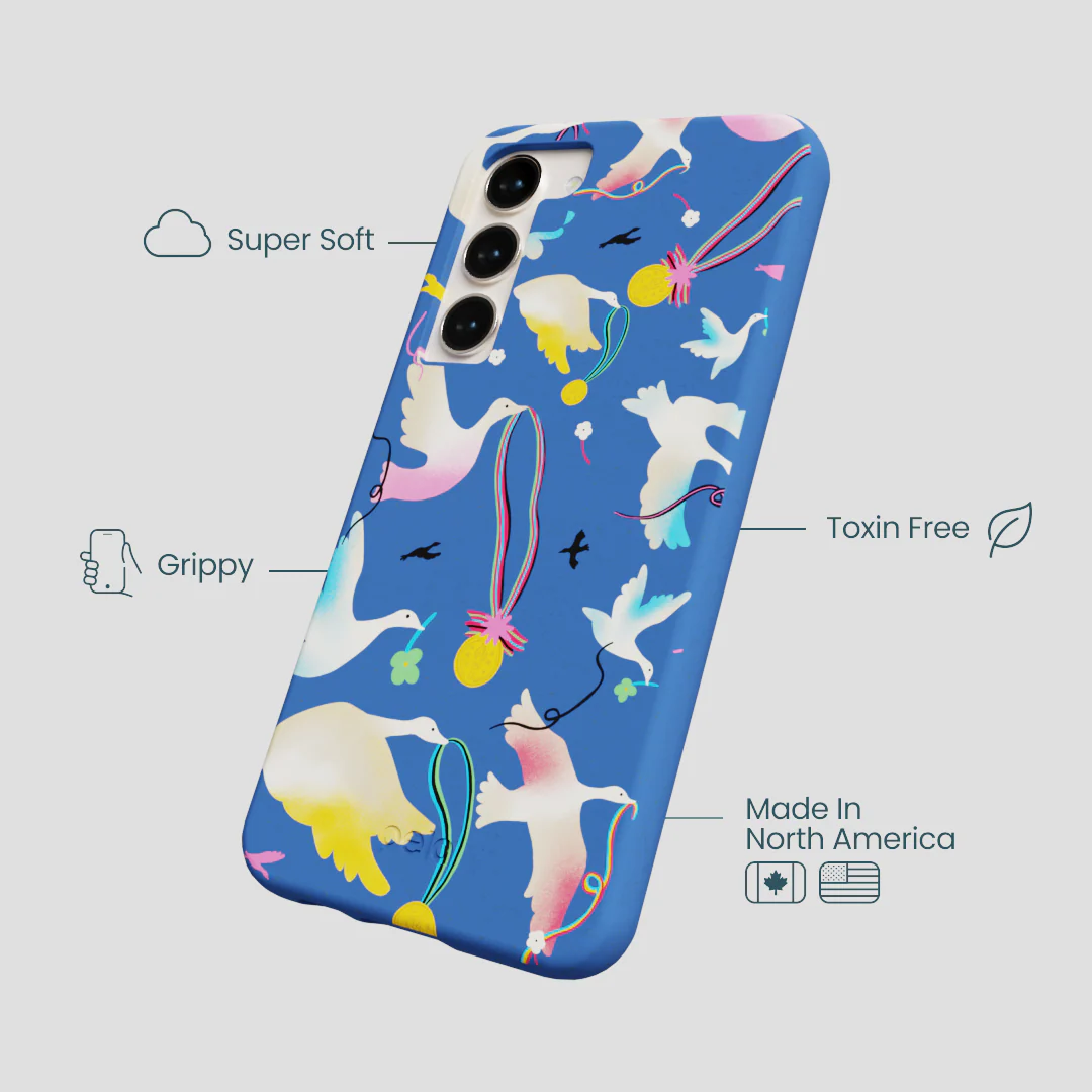 Electric Blue Calm Ascent Samsung Galaxy S24+(Plus) Case - Image 4