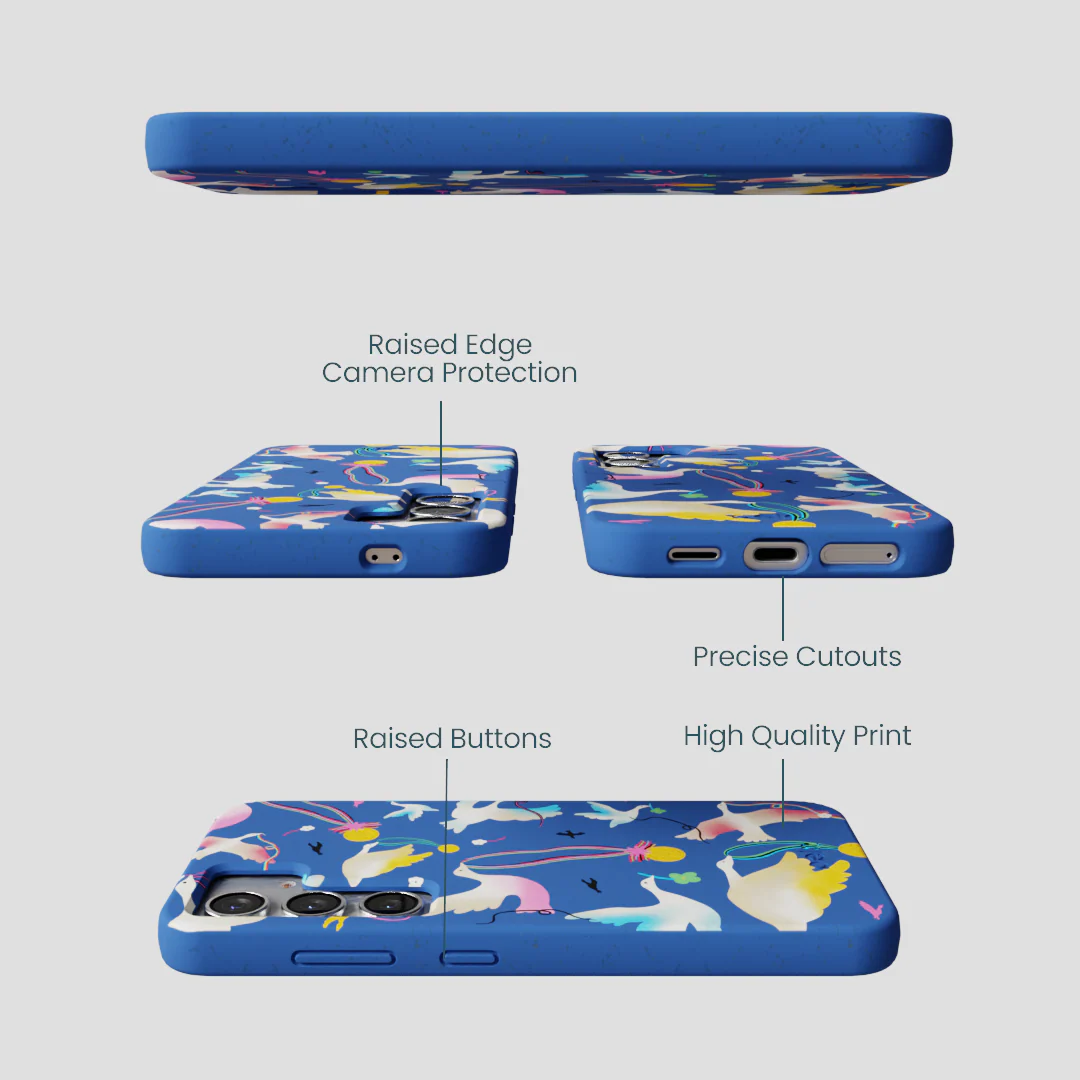 Electric Blue Calm Ascent Samsung Galaxy S25 Case - Image 3