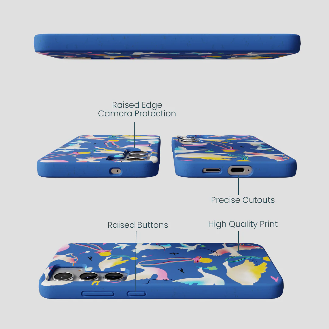 Electric Blue Calm Ascent Samsung Galaxy S25+(Plus) Case - Image 3