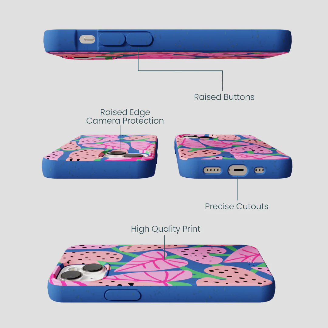 Electric Blue Candy Bloom iPhone 13 Case - Image 3