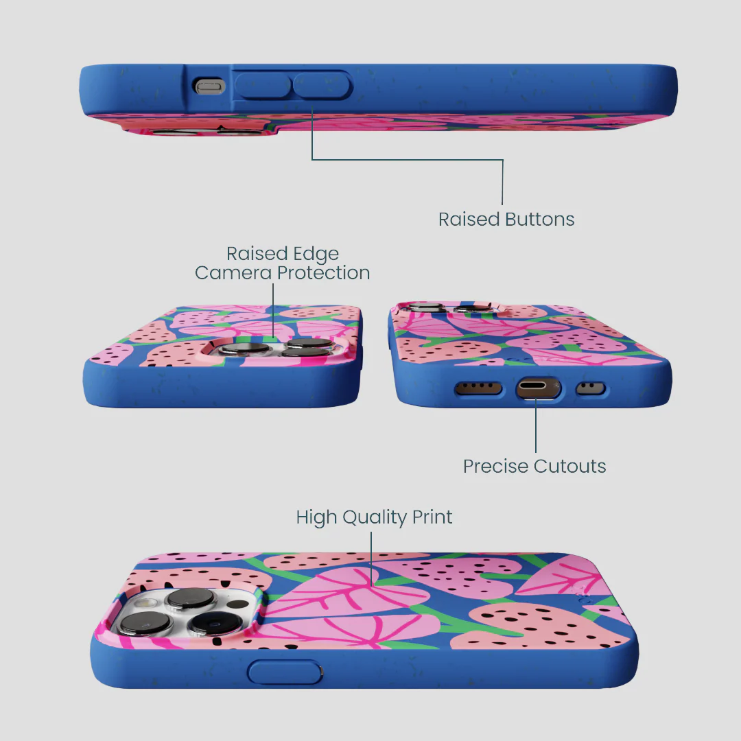 Electric Blue Candy Bloom iPhone 13 Pro Max Case - Image 3
