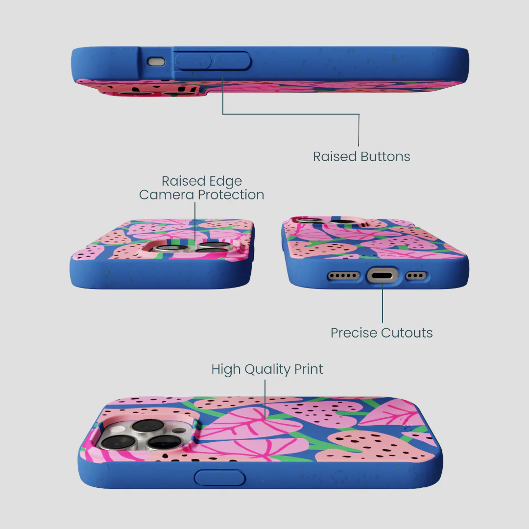 Electric Blue Candy Bloom iPhone 14 Pro Case - Image 3