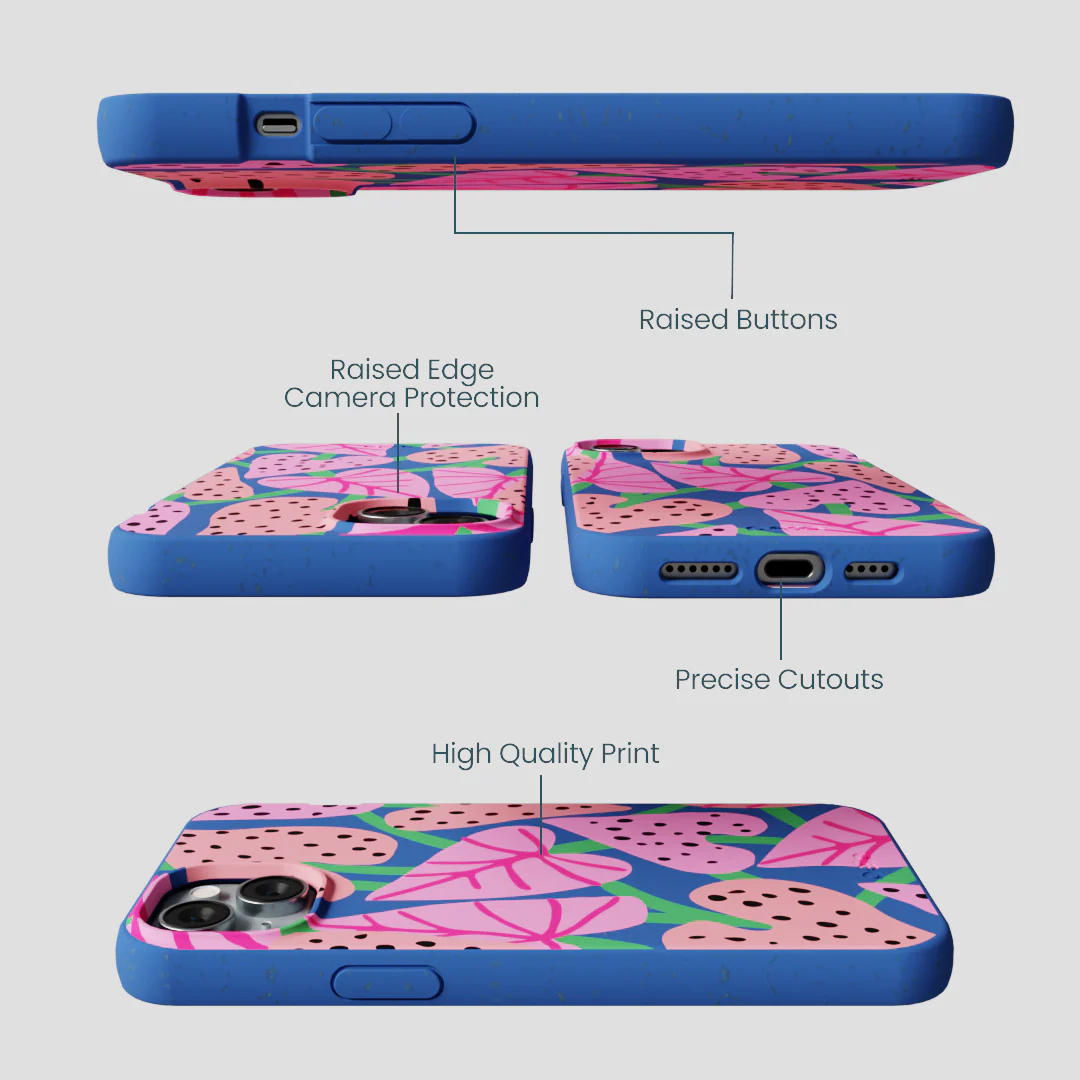 Electric Blue Candy Bloom iPhone 15 Plus Case - Image 3