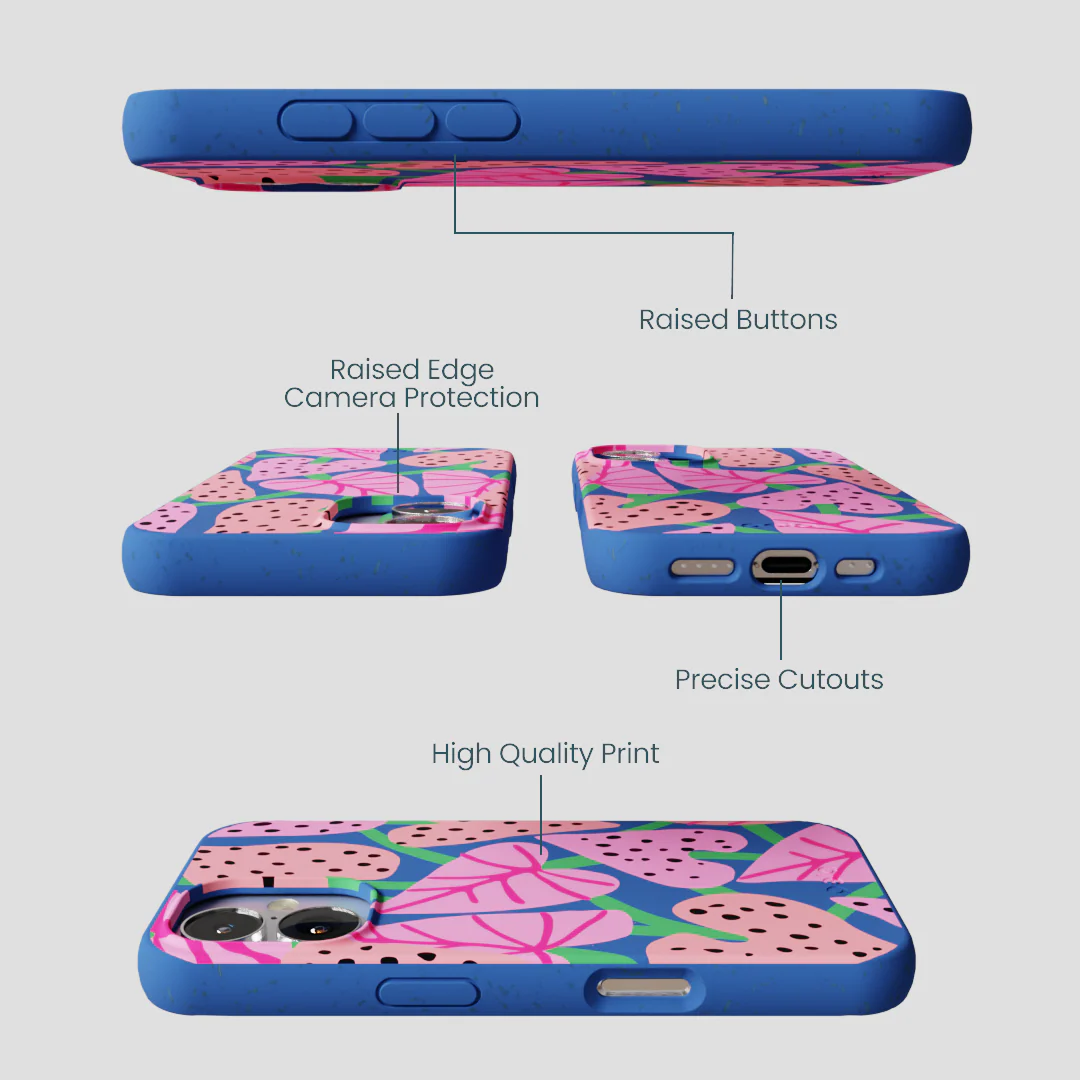 Electric Blue Candy Bloom iPhone 16 Case - Image 3