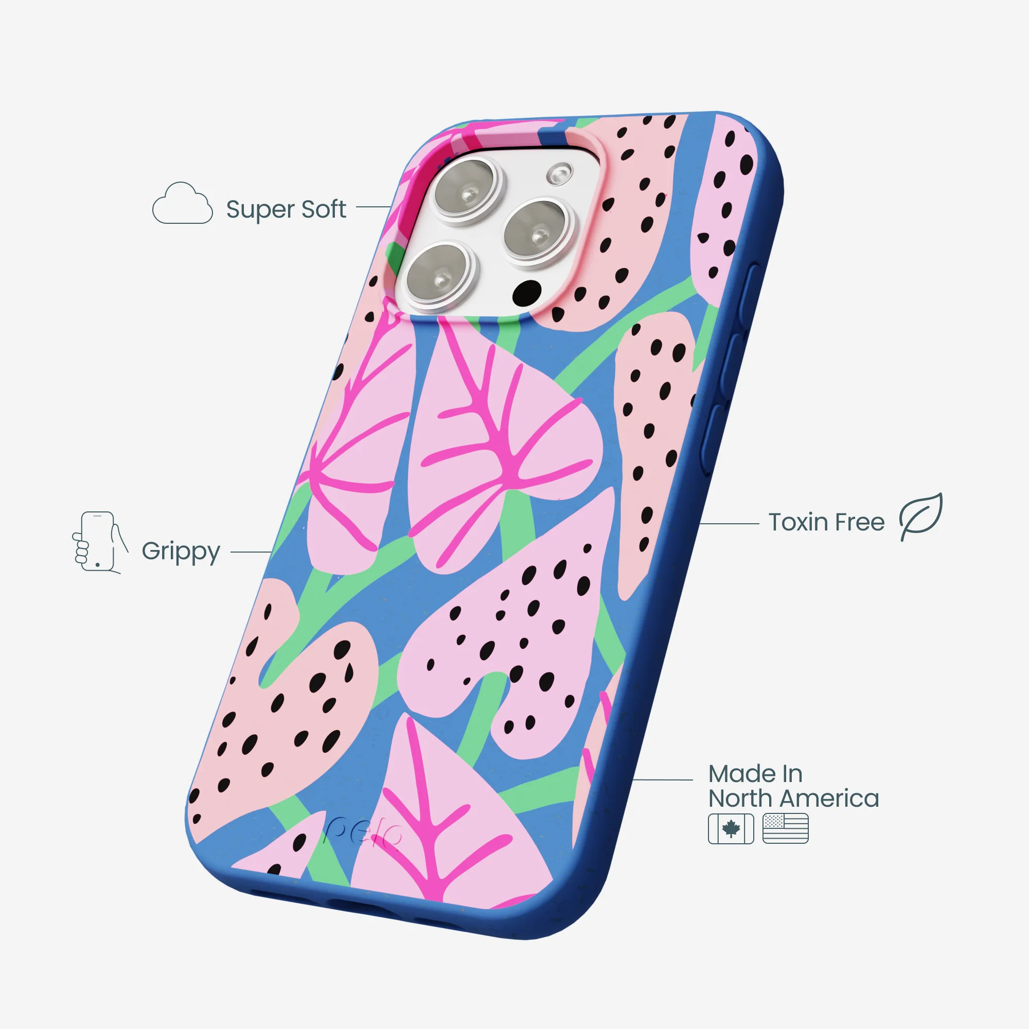 Electric Blue Candy Bloom iPhone 16 Pro Max Case - Image 4
