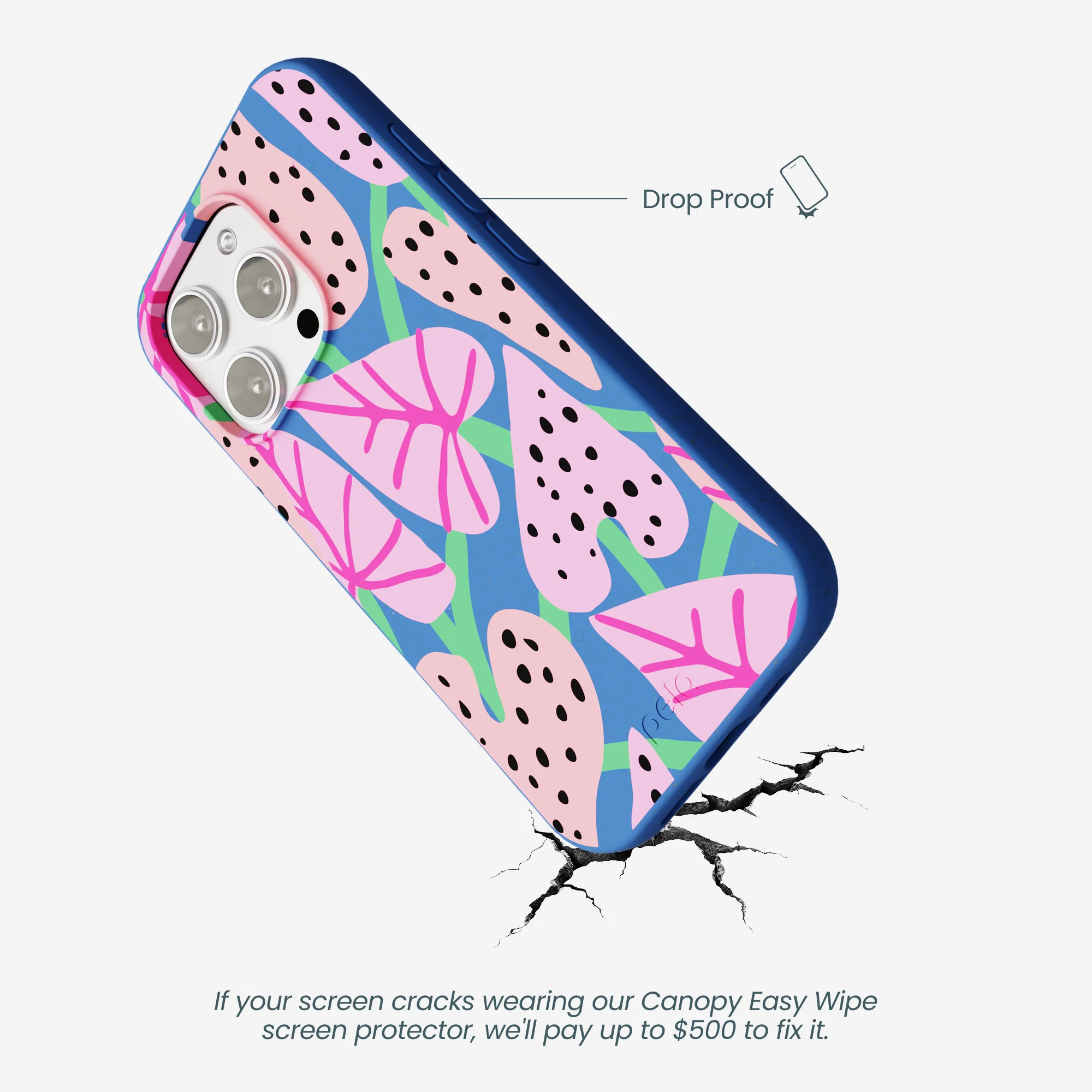 Electric Blue Candy Bloom iPhone 16 Pro Max Case - Image 5