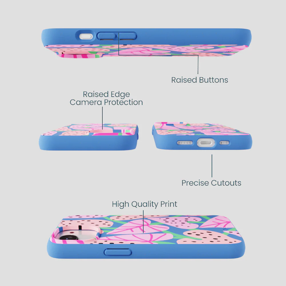 Electric Blue Candy Bloom iPhone 16e/17e Case - Image 3