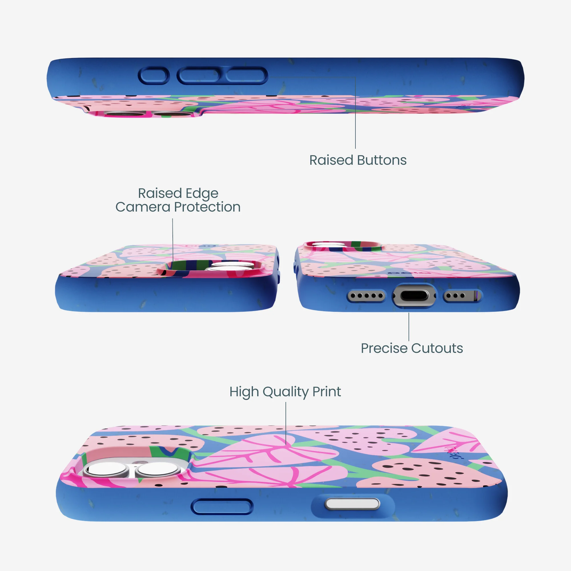 Electric Blue Candy Bloom iPhone 17 Case - Image 3