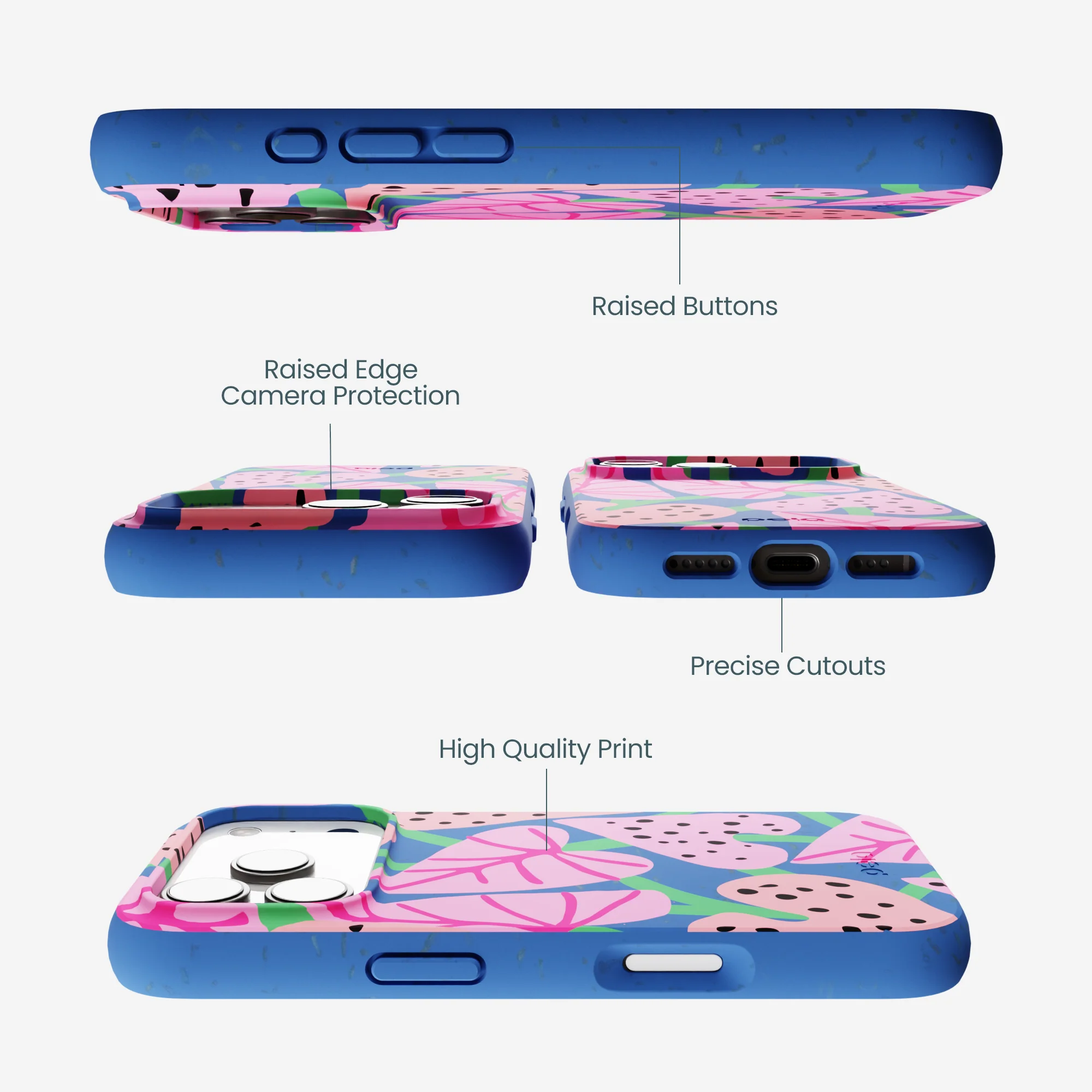 Electric Blue Candy Bloom iPhone 17 Pro Case - Image 3