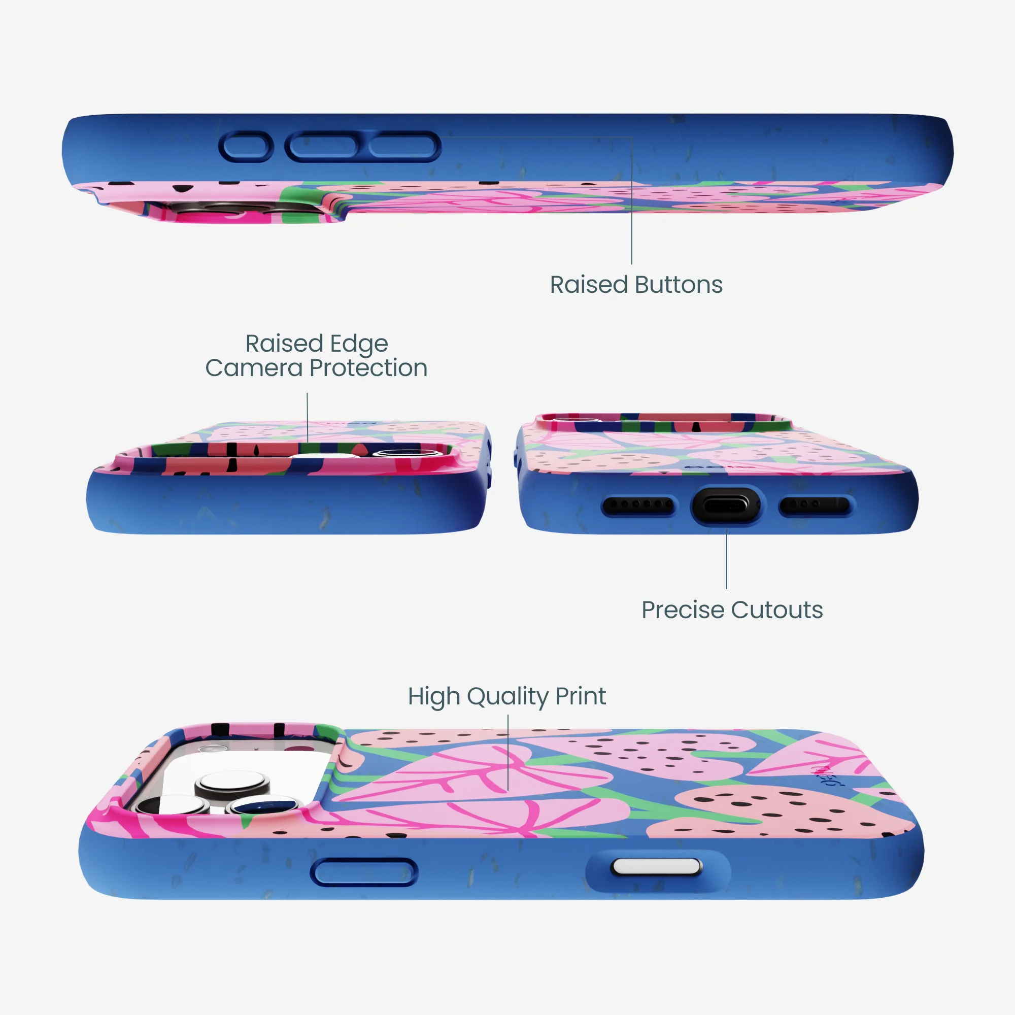 Electric Blue Candy Bloom iPhone 17 Pro Max Case - Image 3