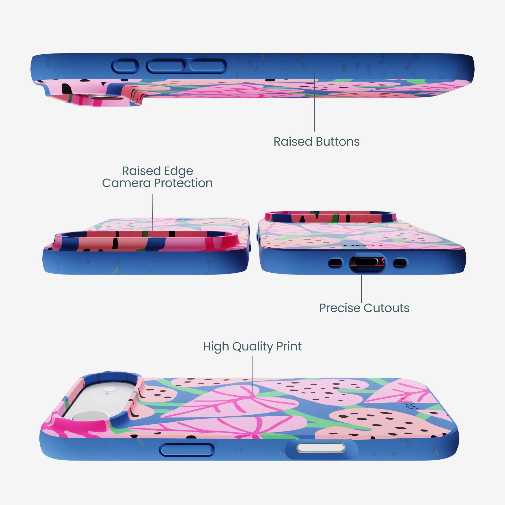 Electric Blue Candy Bloom iPhone Air Case - Image 3