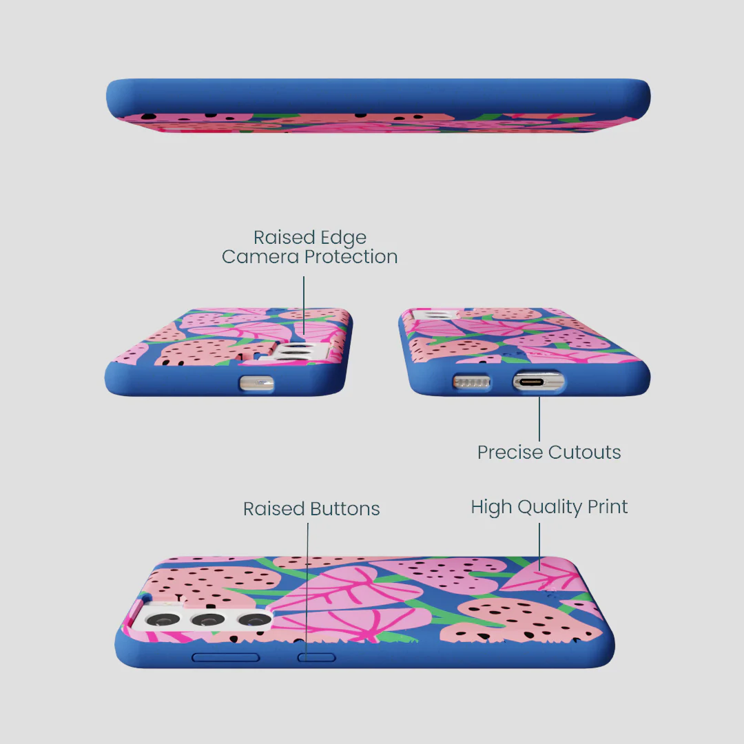 Electric Blue Candy Bloom Samsung Galaxy S21 Case - Image 3