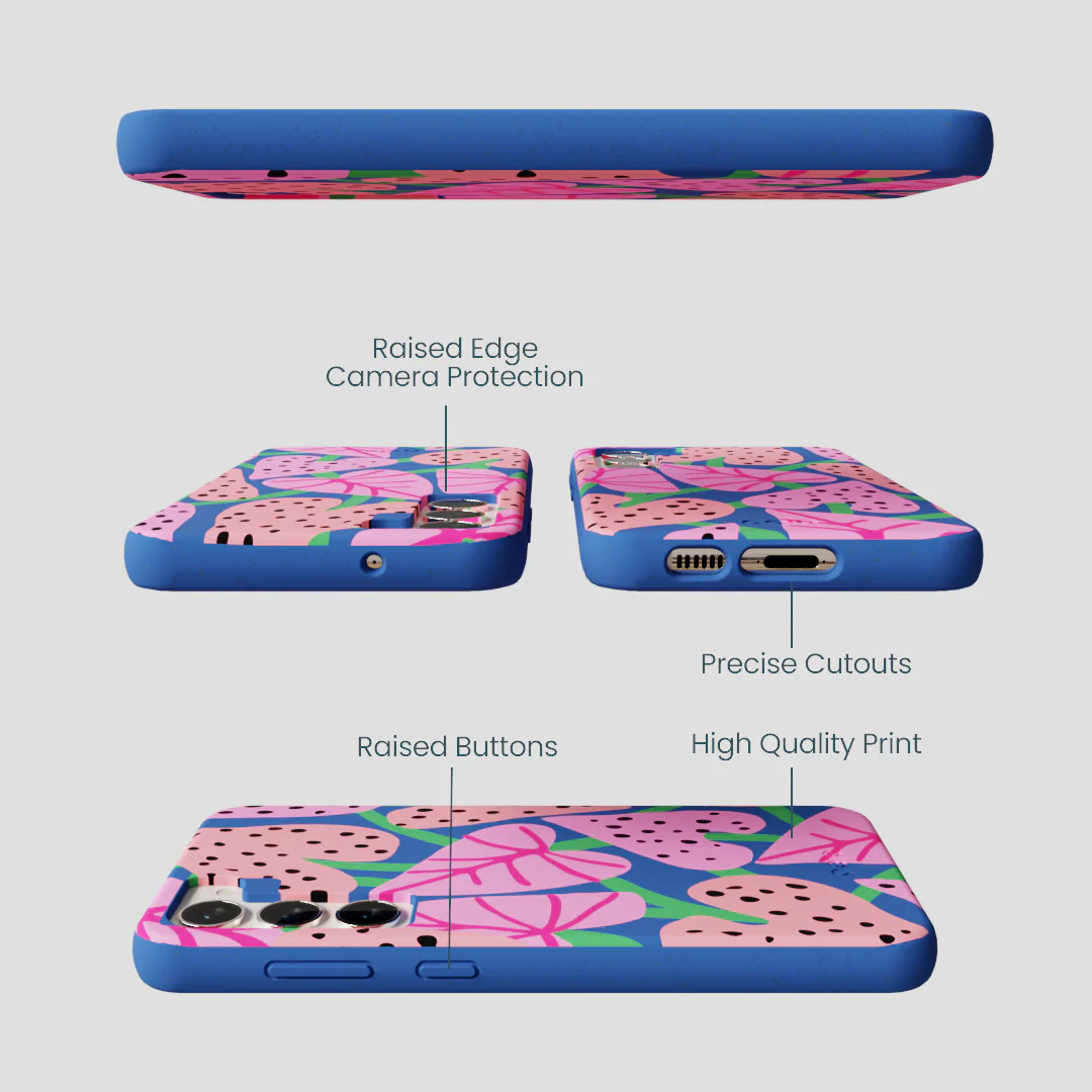 Electric Blue Candy Bloom Samsung Galaxy S24+(Plus) Case - Image 3