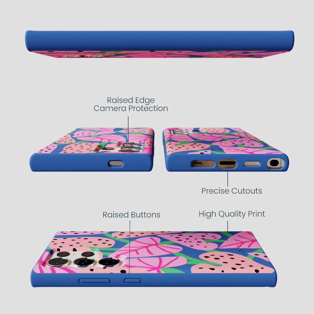 Electric Blue Candy Bloom Samsung Galaxy S24 Ultra Case - Image 3