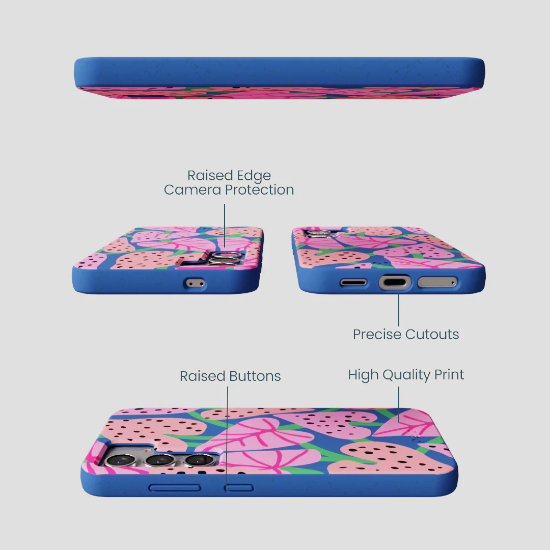 Electric Blue Candy Bloom Samsung Galaxy S25 Case - Image 3