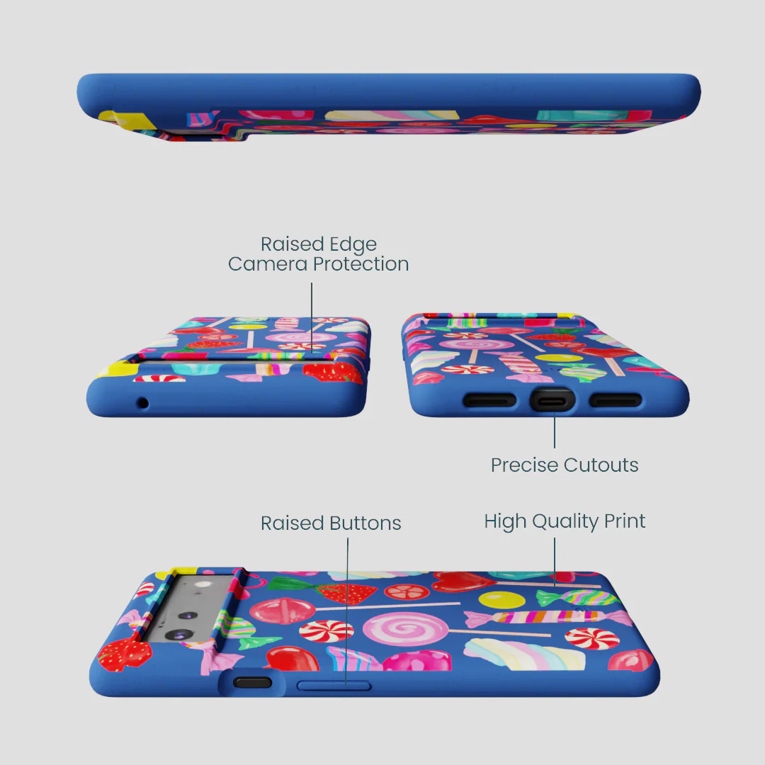Electric Blue Candy Shop Google Pixel 6a Case - Image 3
