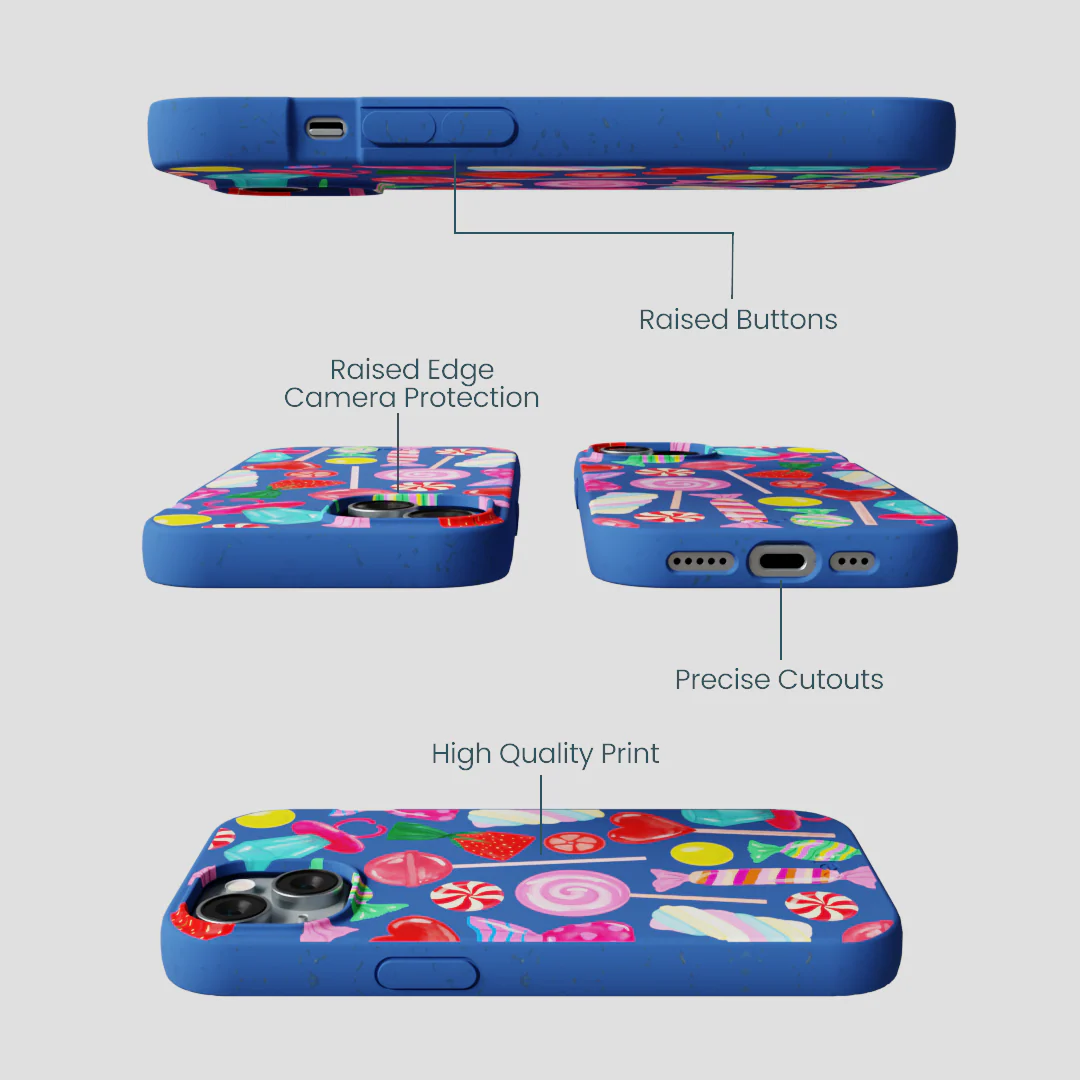 Electric Blue Candy Shop iPhone 15 Case - Image 3