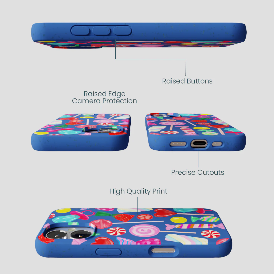 Electric Blue Candy Shop iPhone 16 Case - Image 3