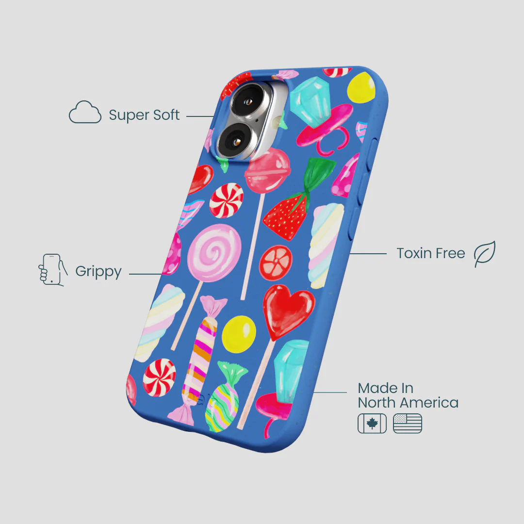 Electric Blue Candy Shop iPhone 16 Case - Image 4