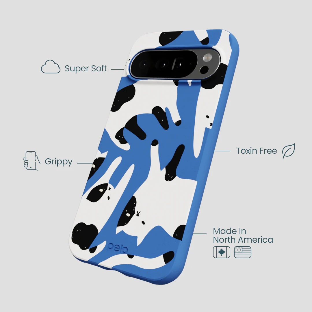 Electric Blue Cat Cow Google Pixel 10 Pro XL Case - Image 3