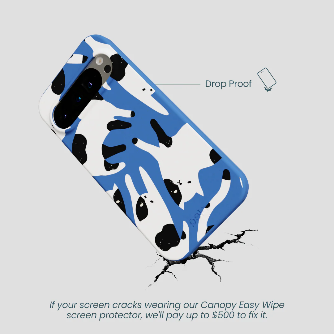 Electric Blue Cat Cow Google Pixel 9/9 Pro Case - Image 4