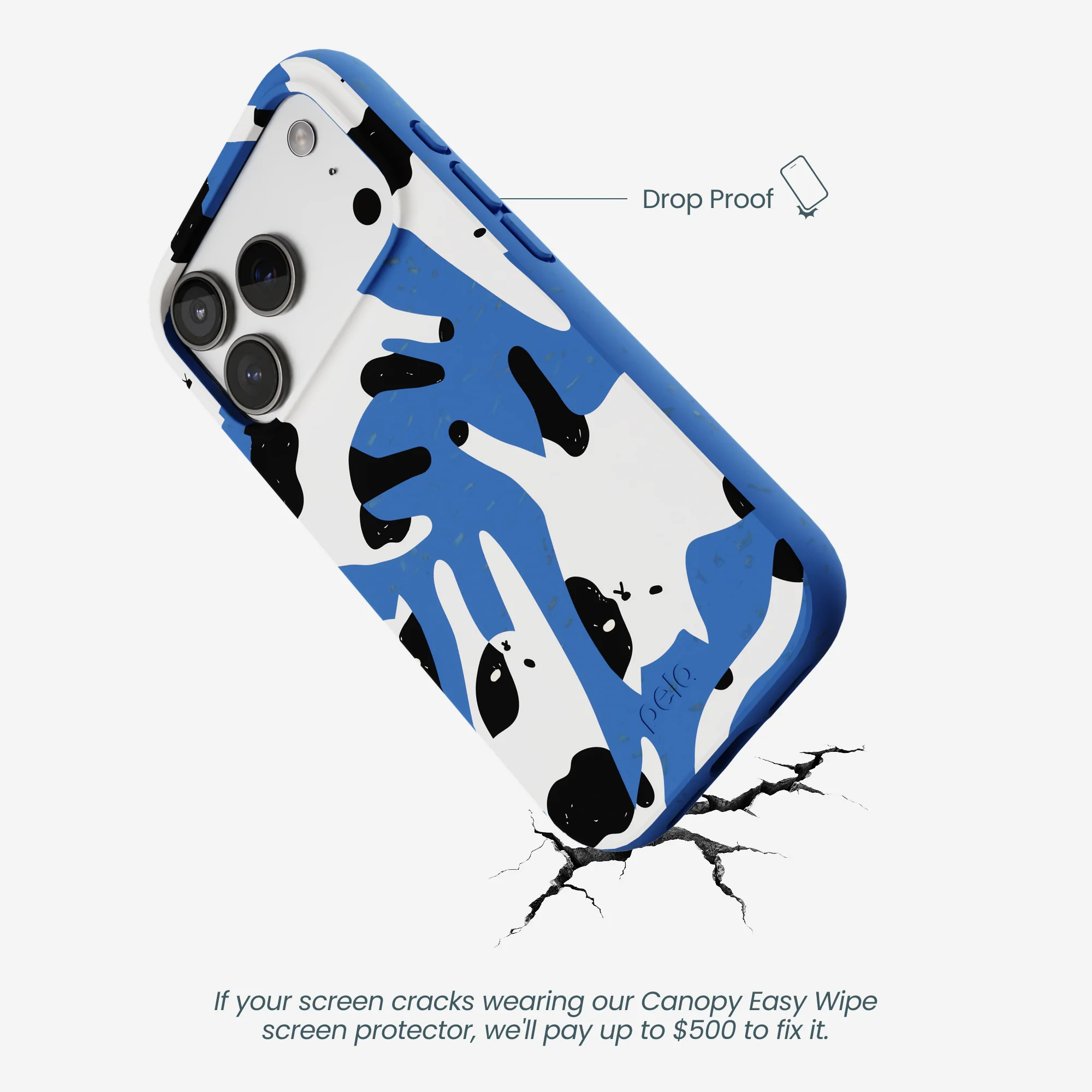 Electric Blue Cat Cow iPhone 17 Pro Case - Image 5