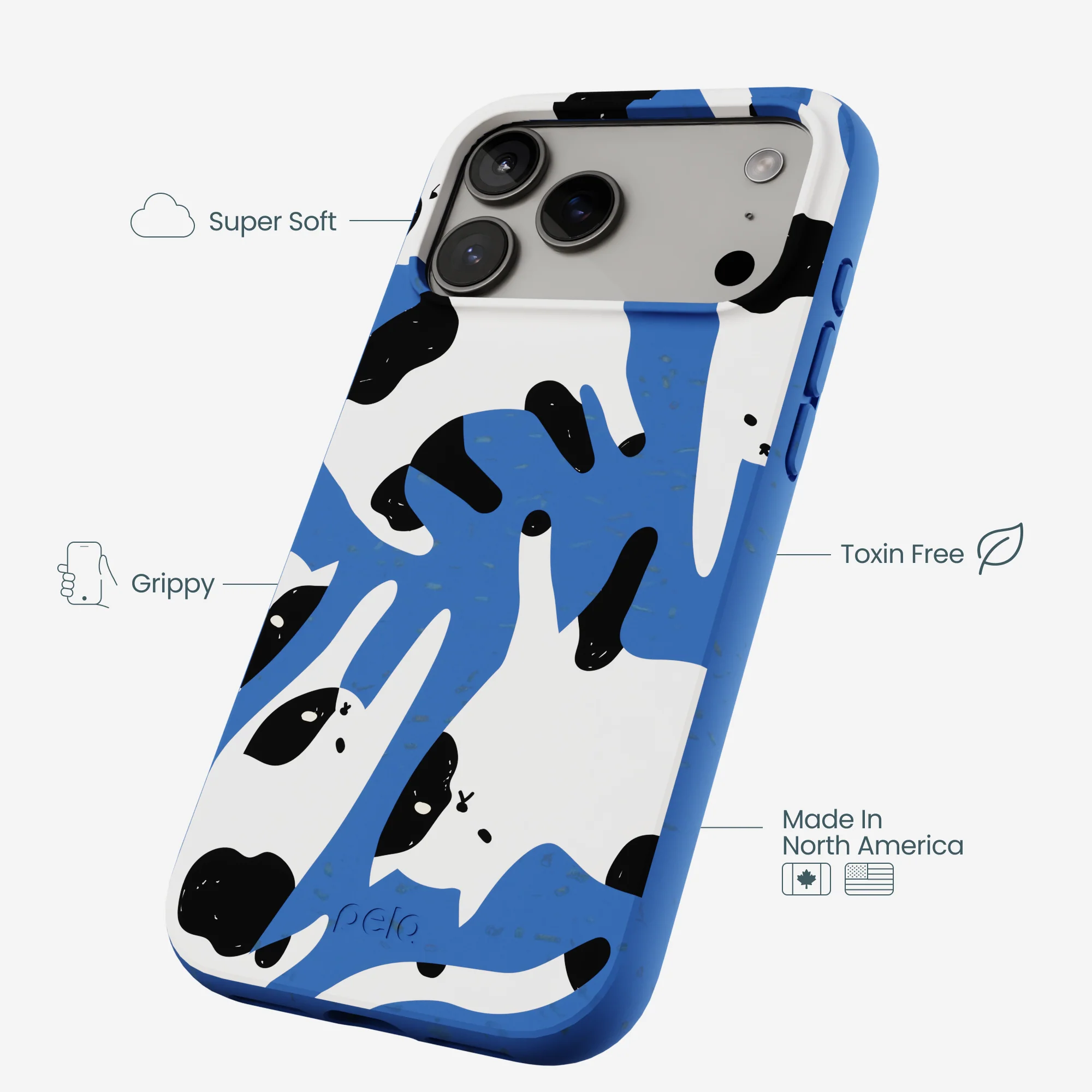Electric Blue Cat Cow iPhone 17 Pro Max Case - Image 4