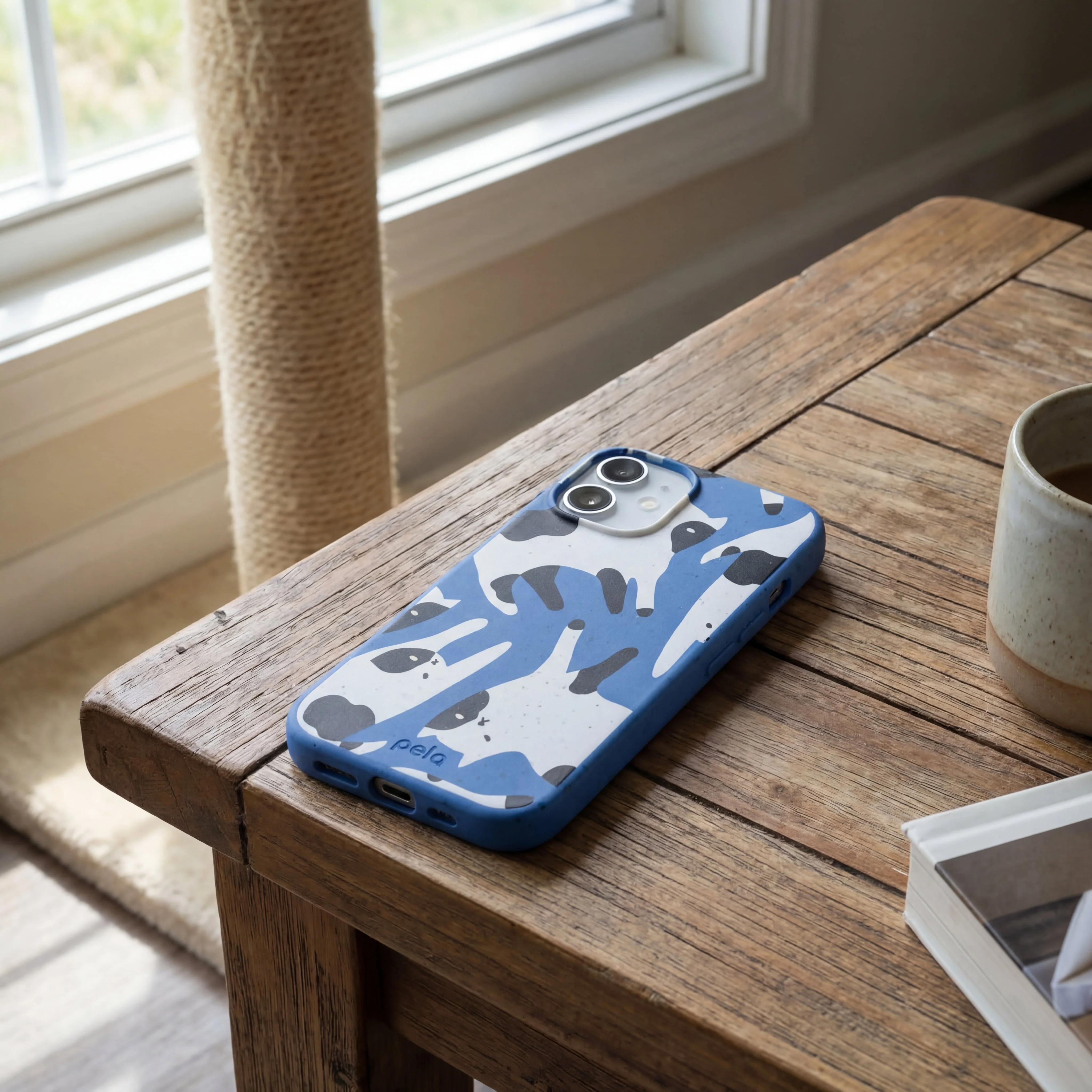 Electric Blue Cat Cow iPhone Air Case - Image 2