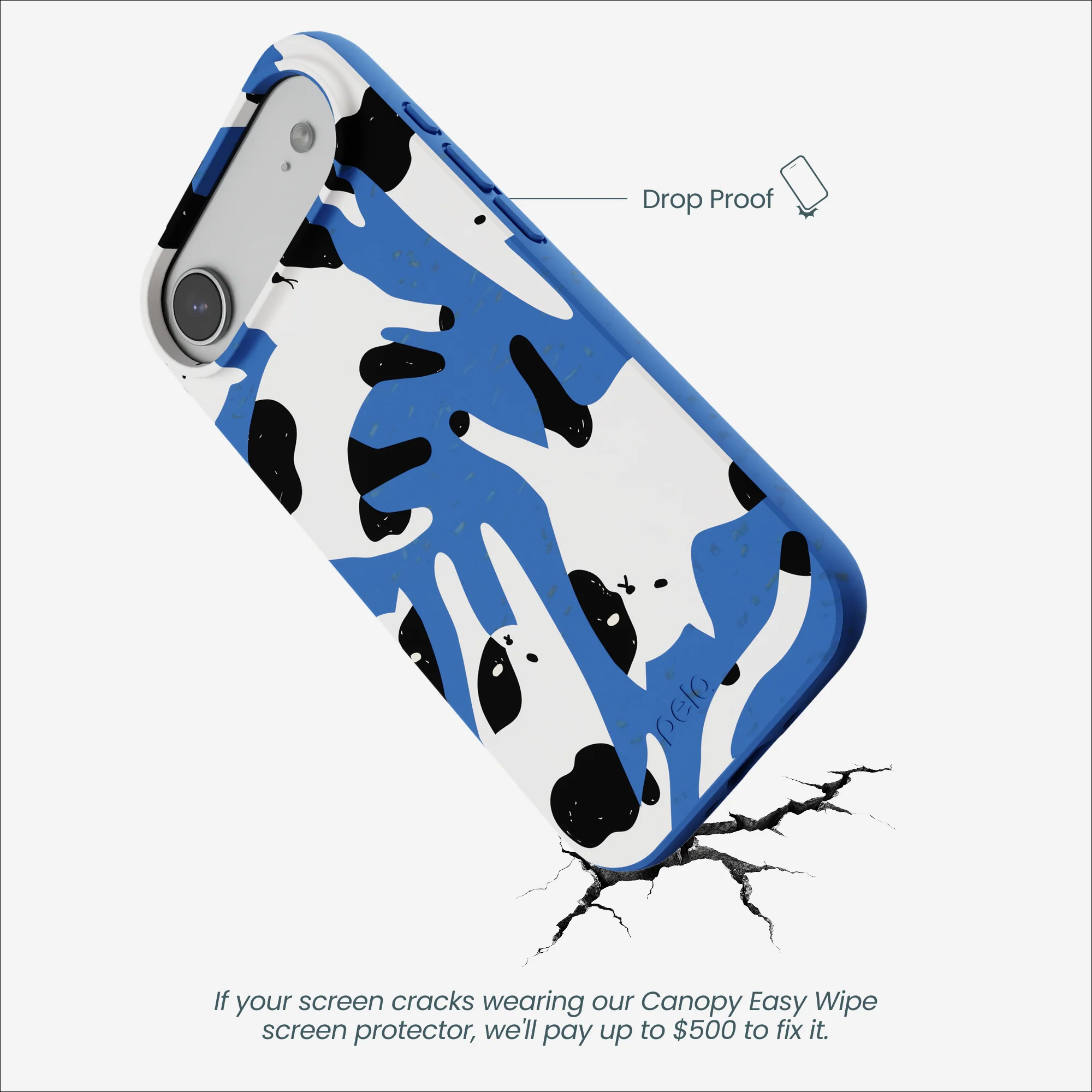 Electric Blue Cat Cow iPhone Air Case - Image 5