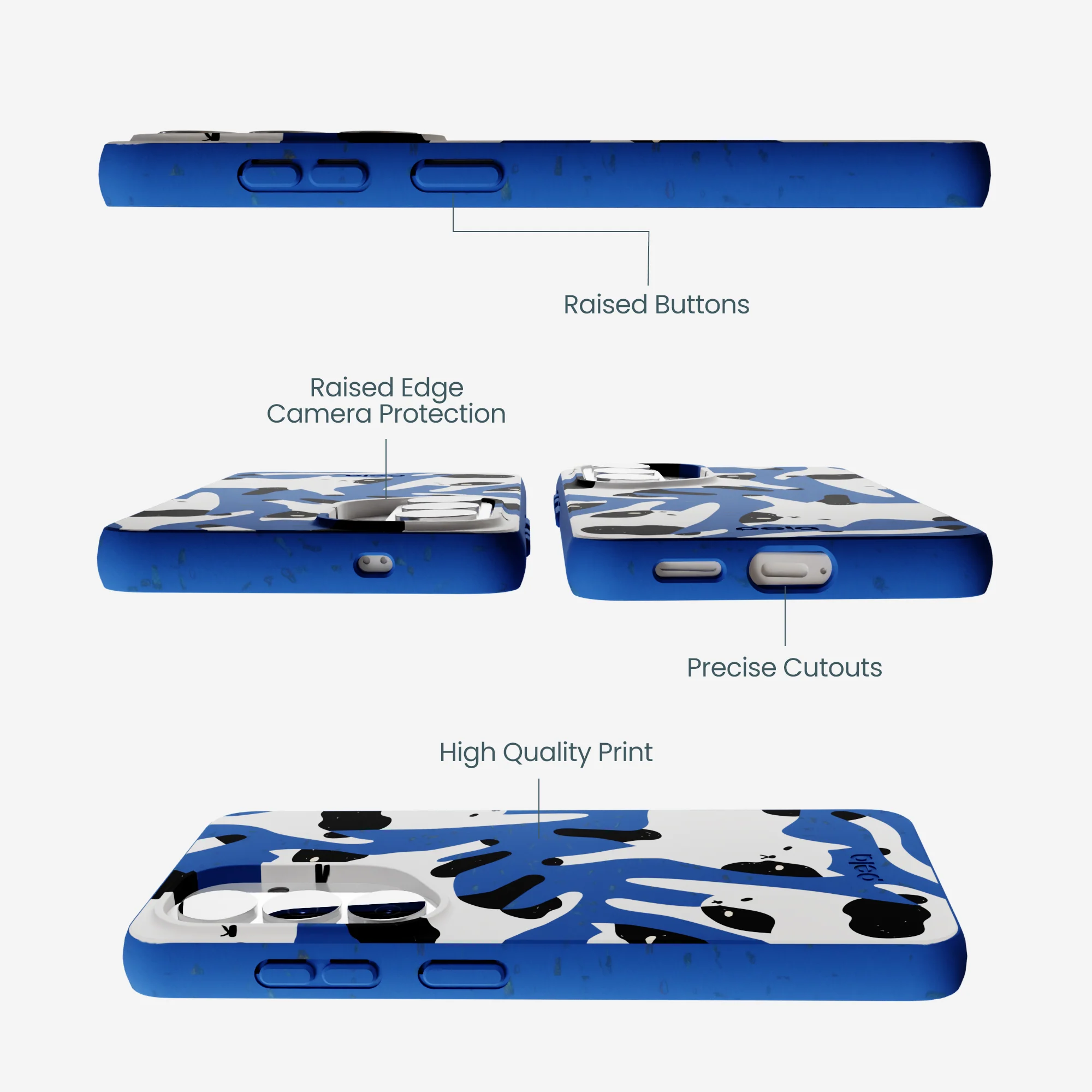 Electric Blue Cat Cow Samsung Galaxy S26 Case - Image 2