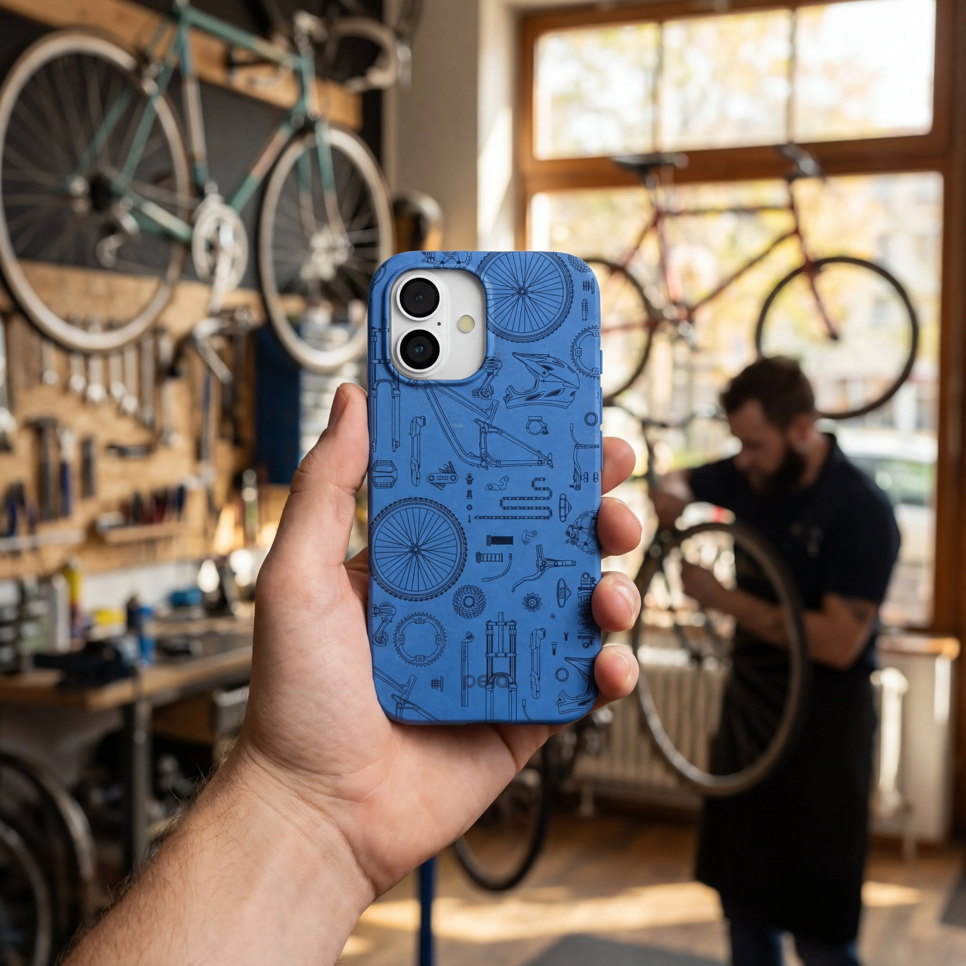 Electric Blue Changing Gears iPhone 17 Pro Case - Image 2
