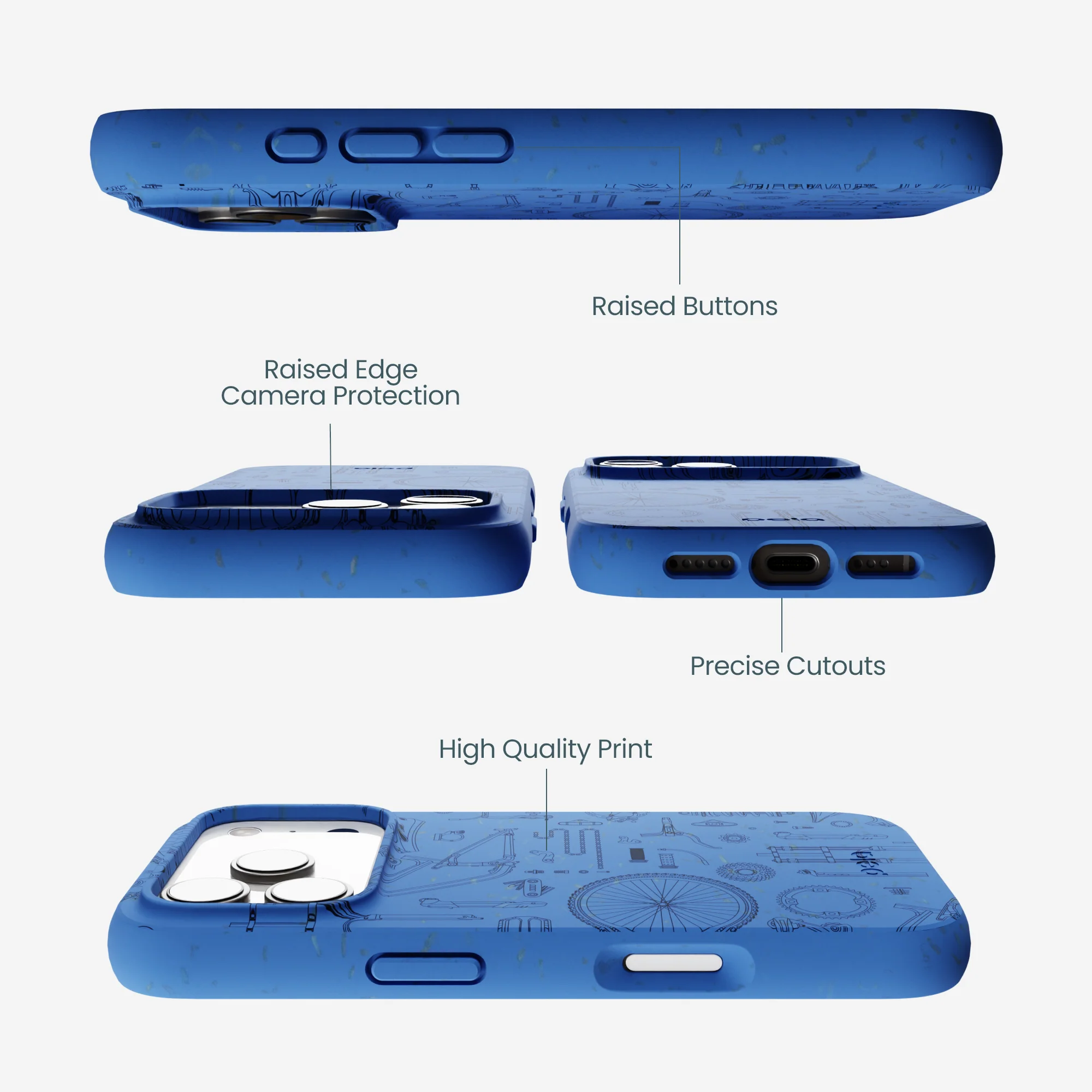Electric Blue Changing Gears iPhone 17 Pro Case - Image 3
