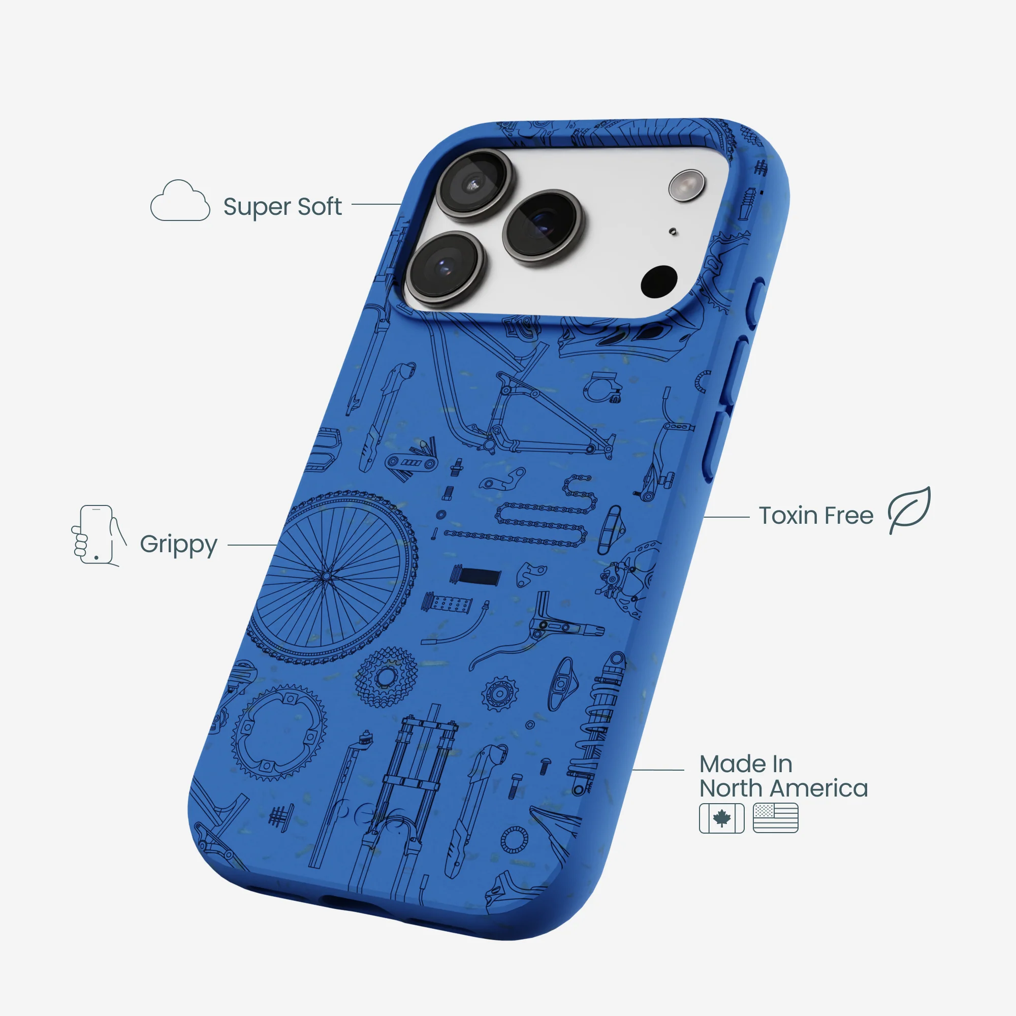 Electric Blue Changing Gears iPhone 17 Pro Case - Image 4